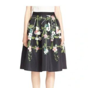 Ted Baker Floral Formal Secret Trellis Midi Full Skirt Size 3 Women's 8